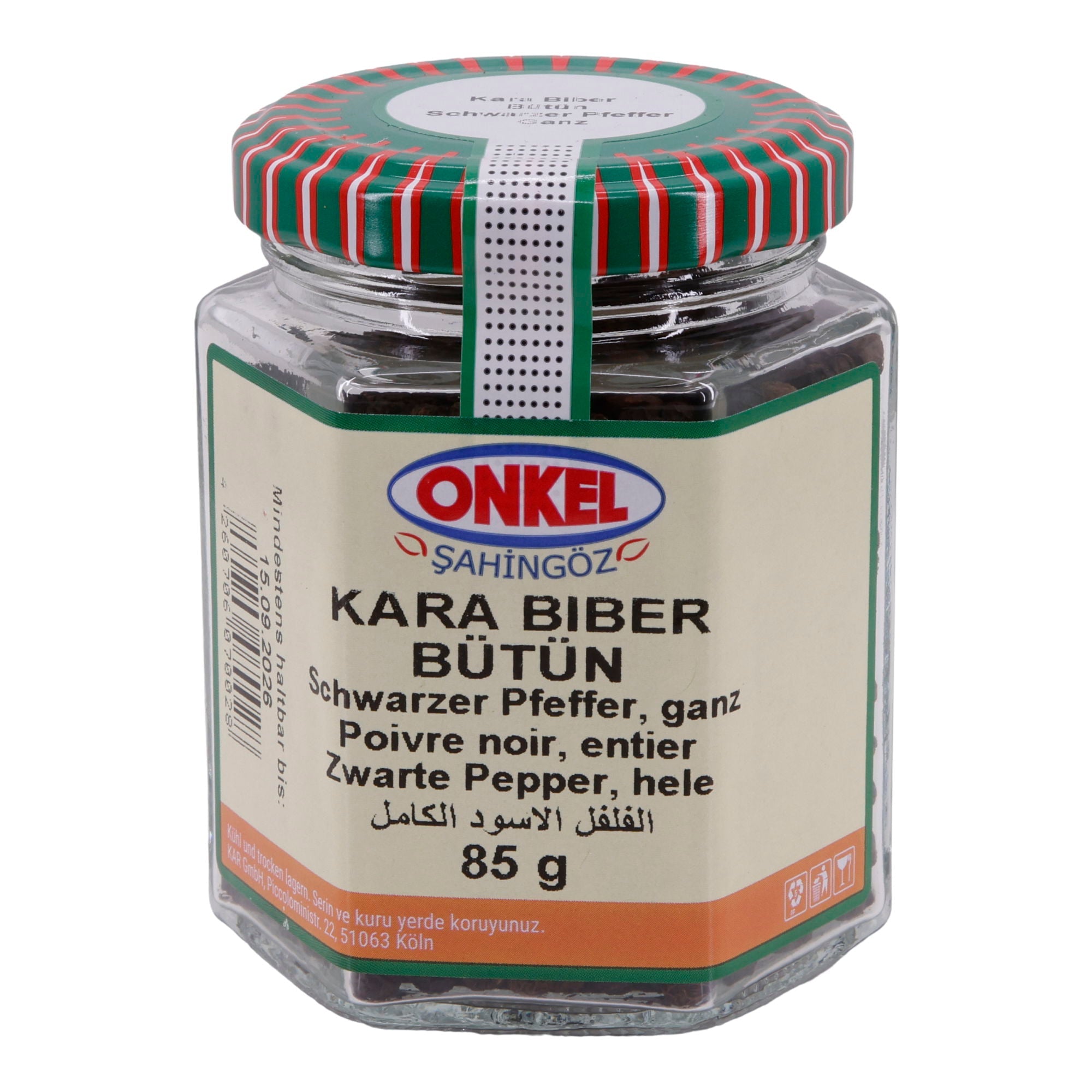 Kara Biber Bütün Onkel Şahingöz | Gewürz | Ganzer Schwarzer Pfeffer | 85 g ONKEL SAHINGÖZ